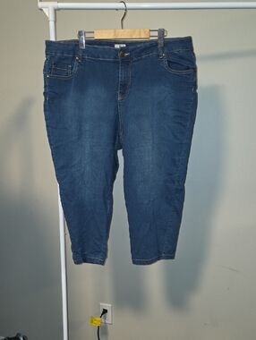 d. jeans Women's Dark Blue Cropped Denim Ankle Jeans Size 20